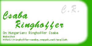 csaba ringhoffer business card